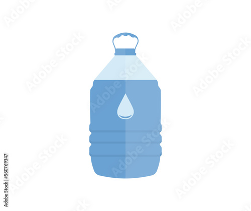 Big water bottle. Healthy agua bottle logo design. Bottle of clear transparent water in a blue. Natural and healthy lifestyle concept, water bottle vector design and illustration.