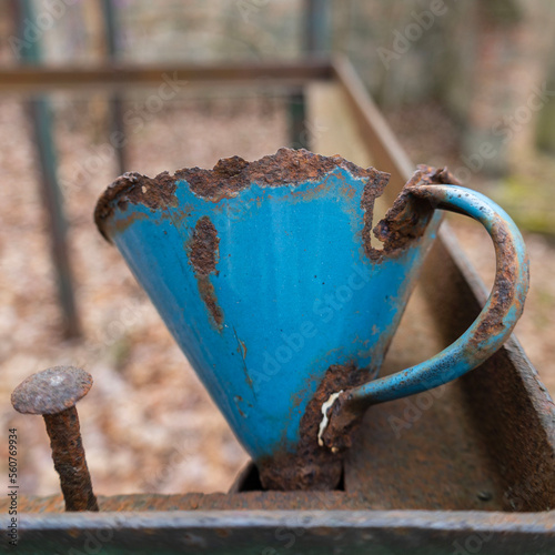  old rusty blue funnel