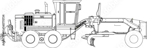 agricultural heavy equipment detailed sketch vector illustration design