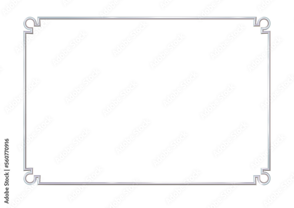 Rectangle realistic frame metal or silver with round corner elements. isolated. Steel, photoframe template. For picture. png Rectangle realistic frame metal or silver with round corner elements. isolated. Steel, photoframe template. For picture. png