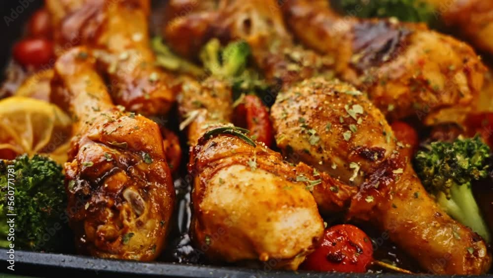 Delicious roast chicken leg video Delicious roast chicken leg video