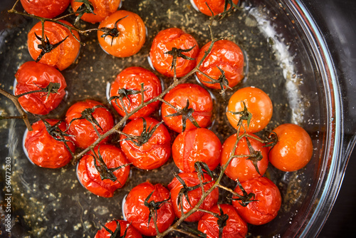 Roasted cherry tomatoes. photo