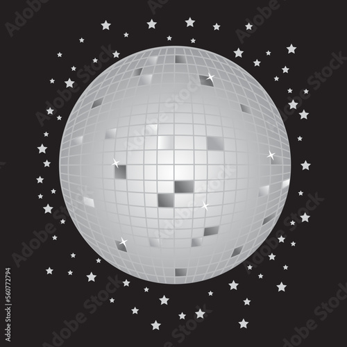 disco ball and  stars