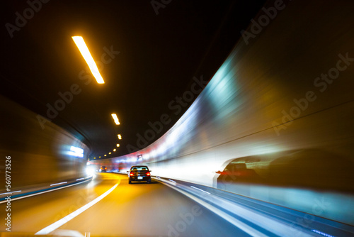 Speeding through a tunnel photo