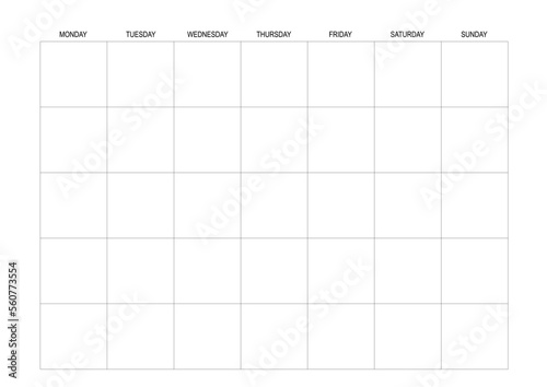 Monthly Planner Calendar, KDP Interior, To Do Planner, Vector PDF, Blank Calendar