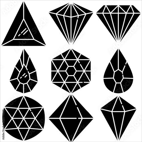 Diamond icon glyph style part four