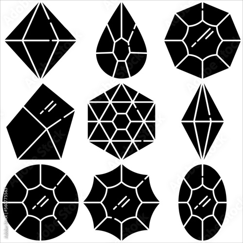 Diamond icon glyph style part one
