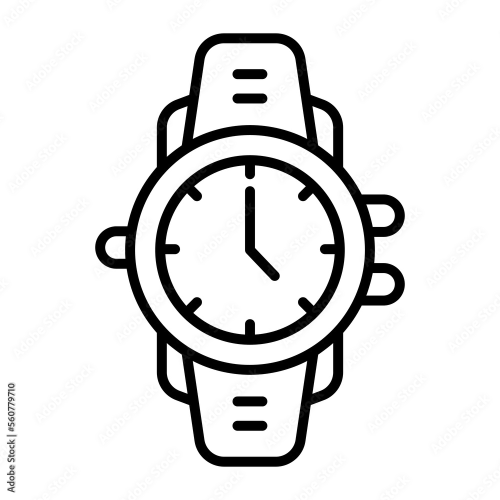 A wristwatch icon design, portable timepiece device A wristwatch icon design, portable timepiece device