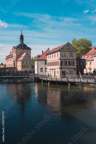 Altes Rathaus am Kanal in Bamberg in Franken.