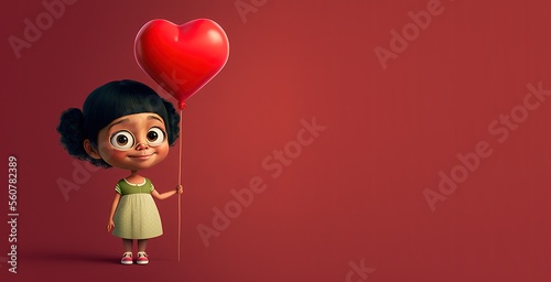 Cute Cartoon Latino Girl wi...