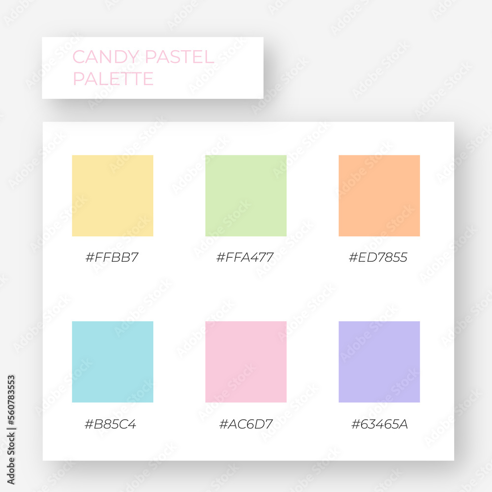 Color element. Trendy pallete of color. Cozy color pallete. Swatch summer candy shade tone with hex code. Nft pastel colors.	Super trendy color
