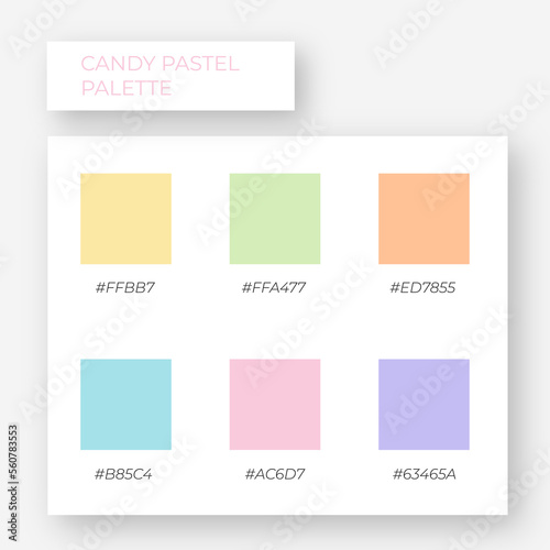 Color element. Trendy pallete of color. Cozy color pallete. Swatch summer candy shade tone with hex code. Nft pastel colors. Super trendy color 