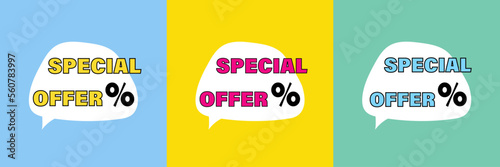 Special offer, modern posters set