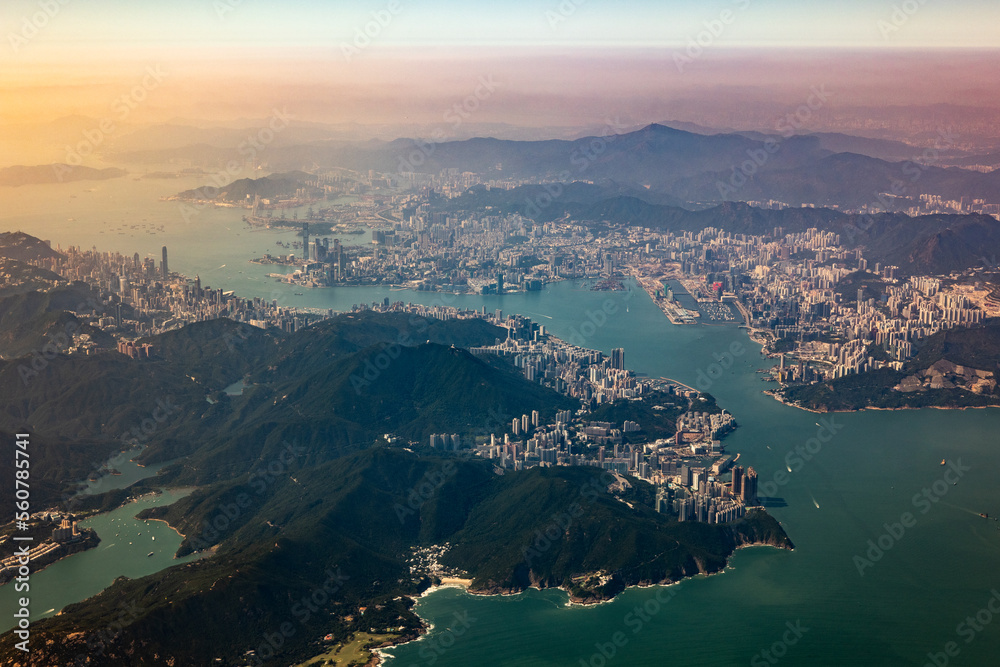 Hong Kong aus dem Flugzeug aufgenommen 