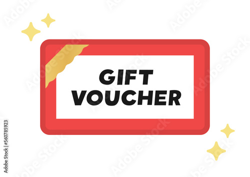 シンプルなギフト券のイラスト･アイコン素材 - GIFT VOUCHERの文字入り - 赤
