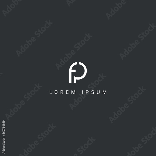Creative minimal FP PF letter business logo initial based Monogram icon vector