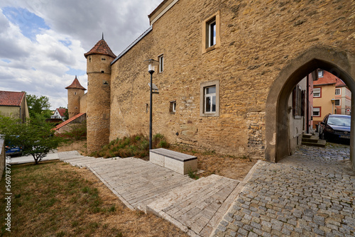 Stadtmauer um die Altstadt von Mainbernheim, Landkreis Kitzingen, Unterfranken, Bayern, Deutschland
