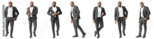 Set of handsome African-Ame...