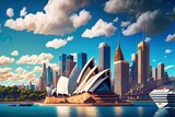 Australia's Sydney cityscape, with the opera house. Generative AI