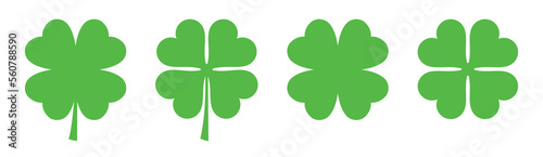Clover icon. green four leaf clover icon, clover sign. Vector illustration