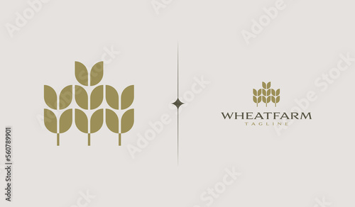 Wheat Farm Logo. Creative Minimal design template. Symbol for Corporate Business Identity. Creative Vector element