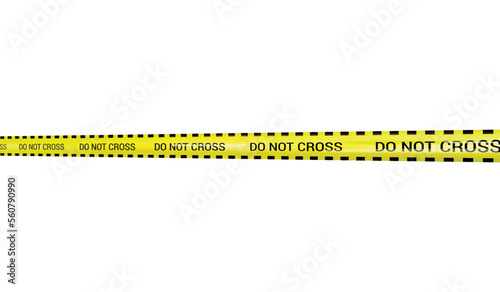 Do not cross yellow cordon isolated on white and transparent background .Don't cross tape vector photo