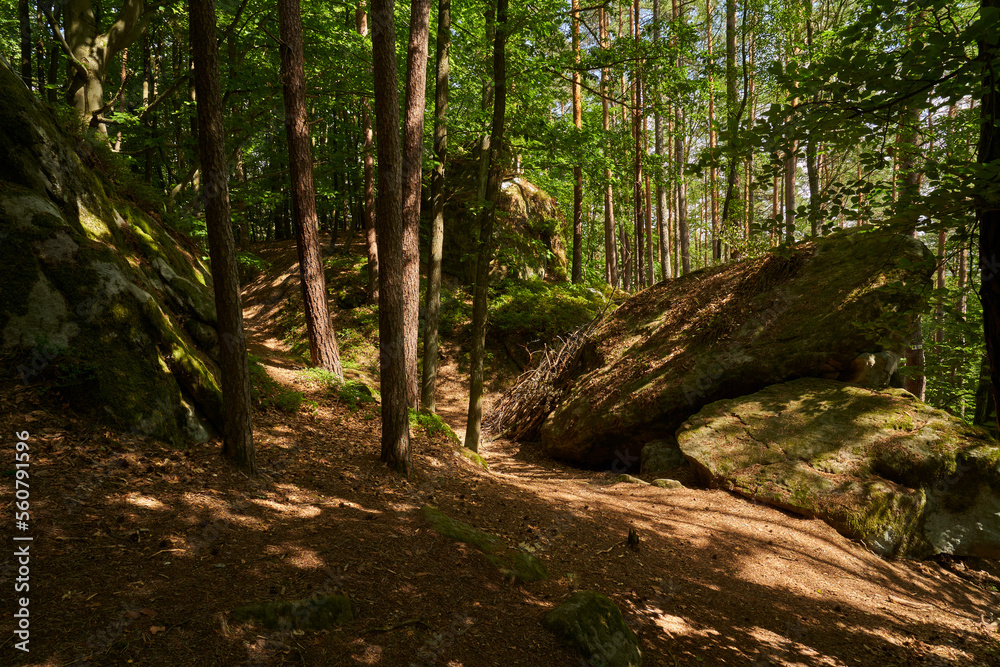 Die Geißstein Felsen bei Altenstein, Naturpark Haßberge, Unterfranken, Bayern, Deutschland