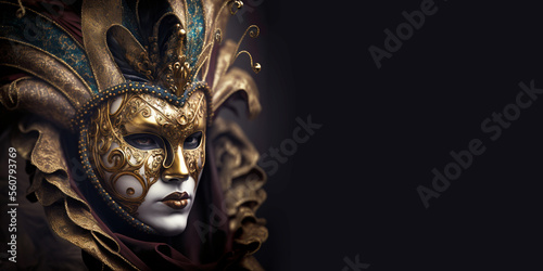 Máscara de carnaval estilo veneciano. Generative AI. © ACG Visual