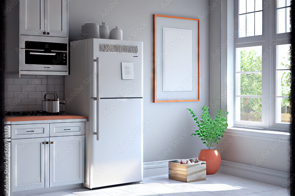Empty frames in a modern stylish kitchen Empty frames in a modern stylish kitchen