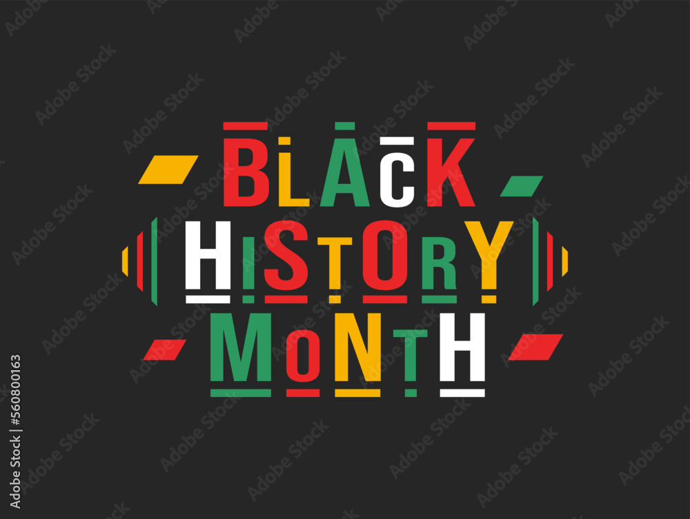 black history month typography text design background. 
black history month 2023 background. African American History or Black History Month. Celebrated annually in February in the USA, Canada.