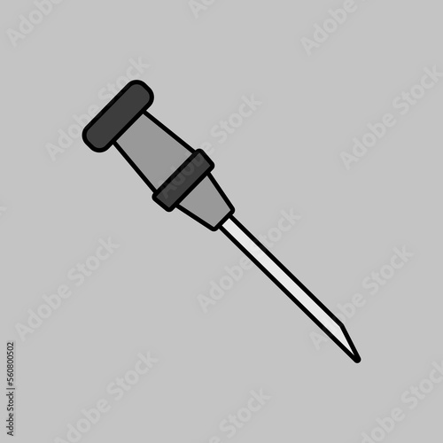 Catheter vector grayscale icon. Medical sign