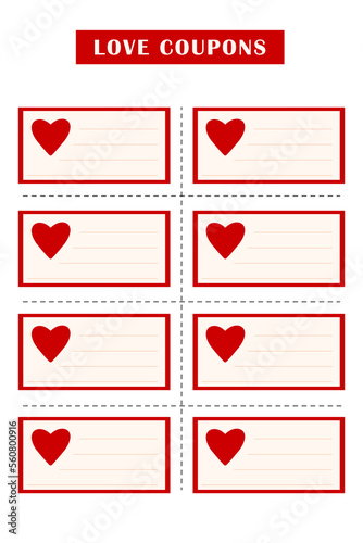 Love coupons set