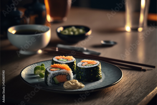 Japanese food sushi, Temaki, professional photography