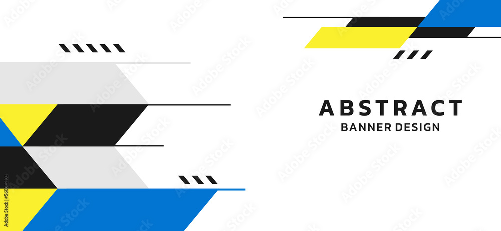 Fototapeta premium Modern geometric sporty style wide banner vector design