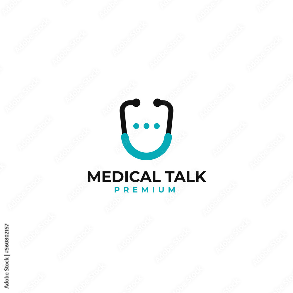 Medical doctor chat talk with with stethoscope logo vector icon illustration Medical doctor chat talk with with stethoscope logo vector icon illustration