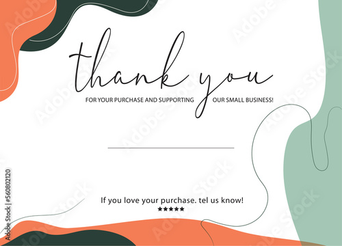 Thank You Card. thank you for order card design vector illustration