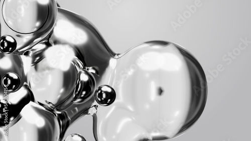 Fotografie 3d render motion design pattern metaverse monochrome gray white abstract art obj
