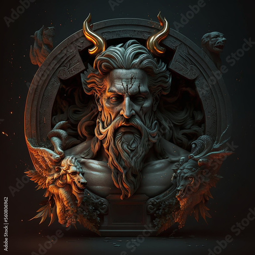 Ancient greek god Hades. Created with Generative AI technology. photo