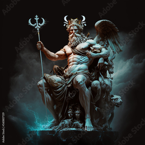 Ancient greek god Hades. Created with Generative AI technology.