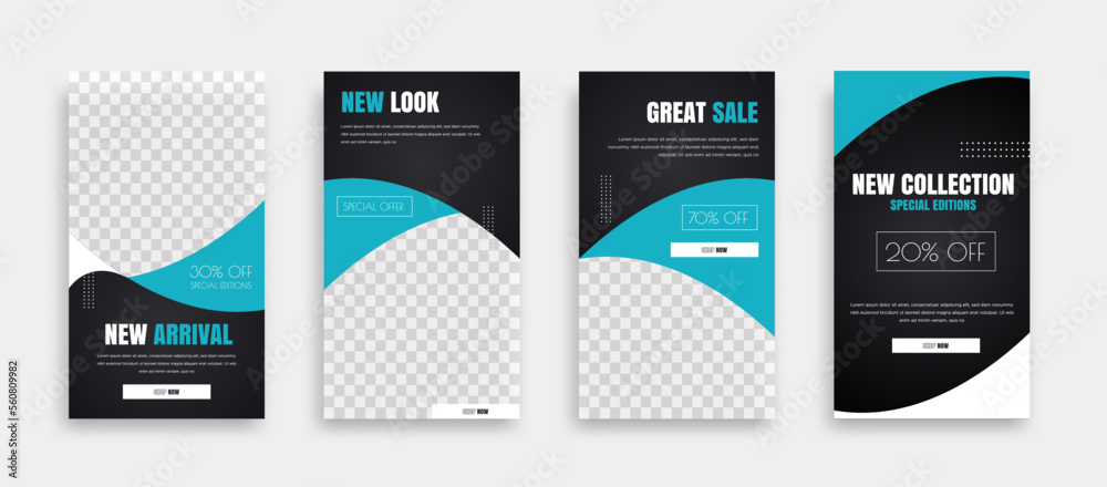Set of Editable minimal square banner template. background color with geometric shapes for social media post, story and web internet ads. Vector illustration