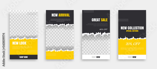 Set of Editable minimal square banner template. background color with geometric shapes for social media post, story and web internet ads. Vector illustration