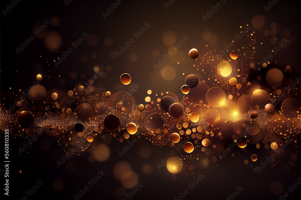 Shiny Photo Shiny flow of glitter particles and bokeh golden shiny background on ...