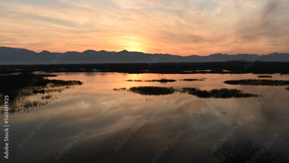 Mystical sunset at the lake of Skadar in Montenegro. Timelapse video Mystical sunset at the lake of Skadar in Montenegro. Timelapse video