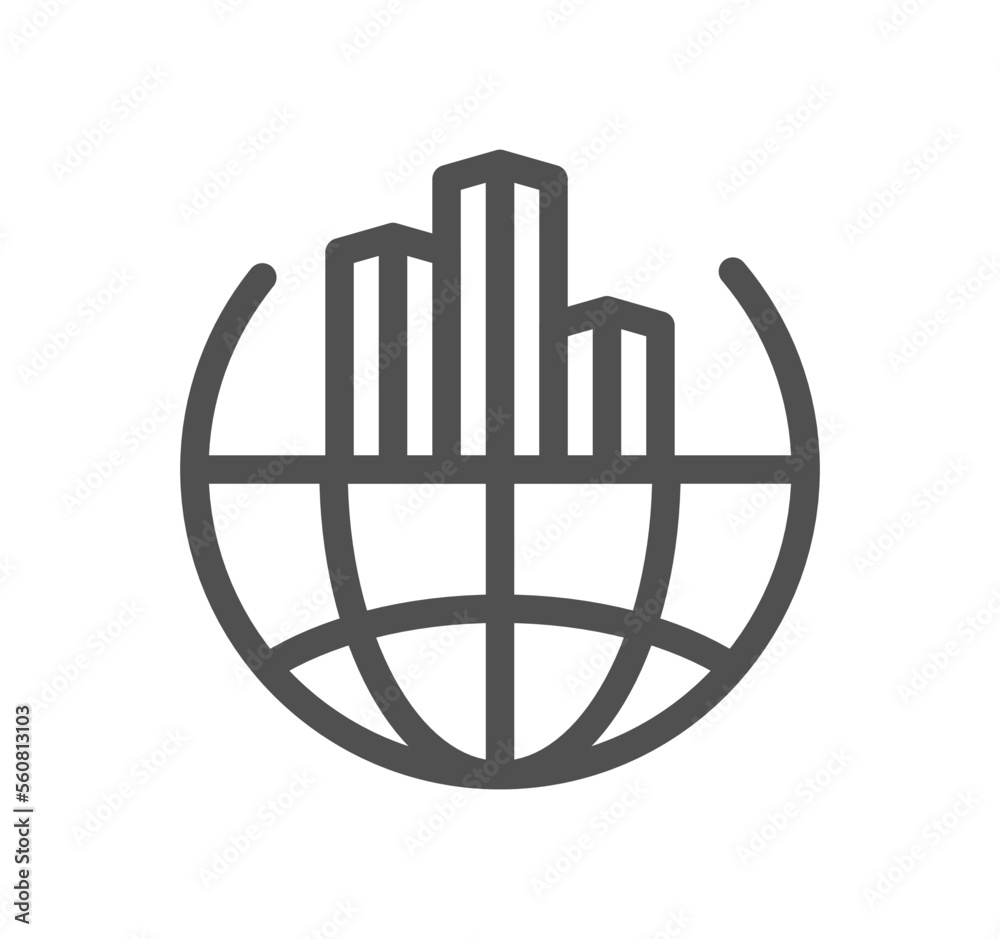 Global business related icon outline and linear vector. Global business related icon outline and linear vector.