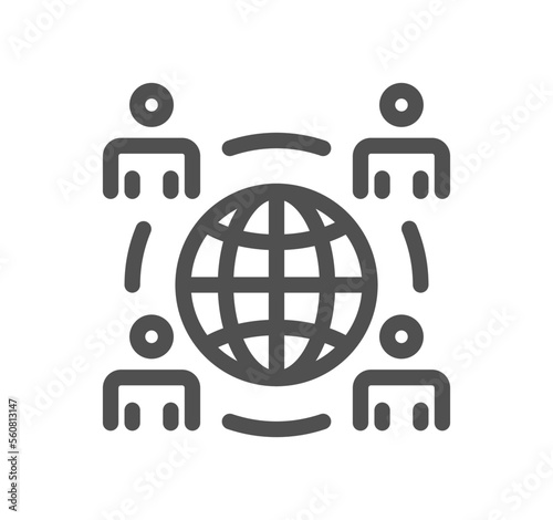 Global business related icon outline and linear vector.