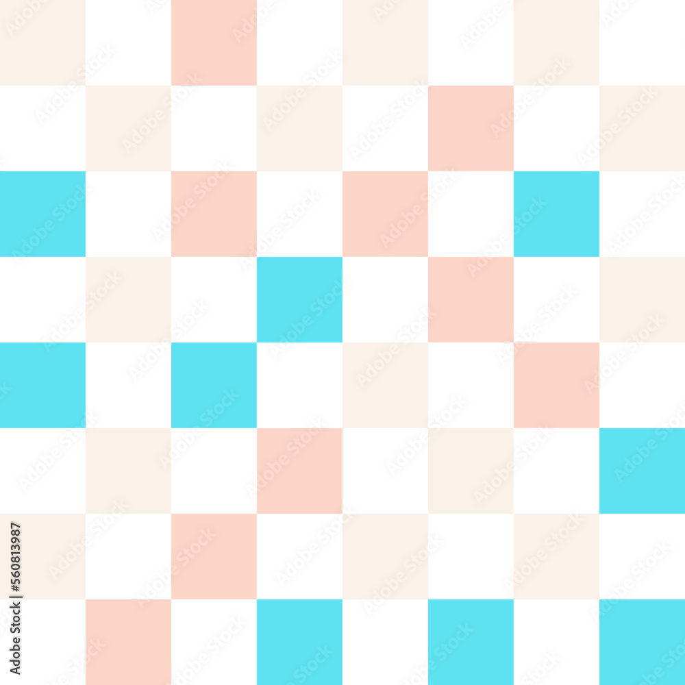 White, cream, and blue pastel checkerboard pattern background. White, cream, and blue pastel checkerboard pattern background.