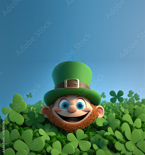 Cute Cartoon Leprechaun in ...