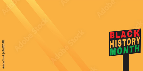 Black history month banner with a billboard. History month banner 2023 with copy space