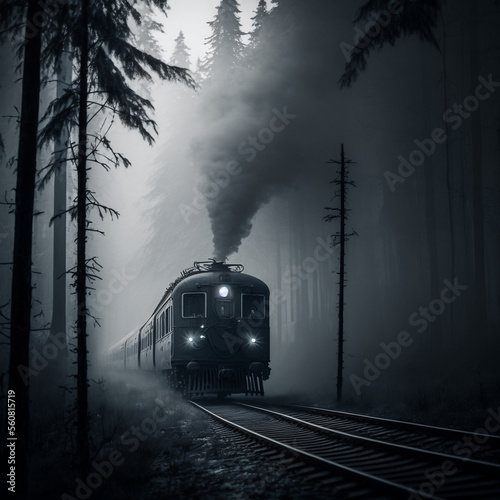 Fototapeta steam train at night