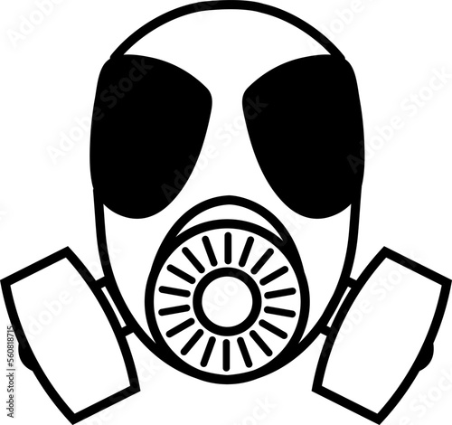 Gas mask icon. Air protection safety equipment